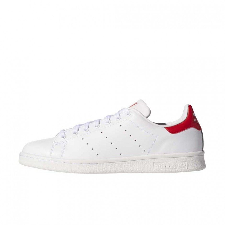 ADIDAS STAN SMITH SHOES RUNWHT/RUNWHT/COLRED
