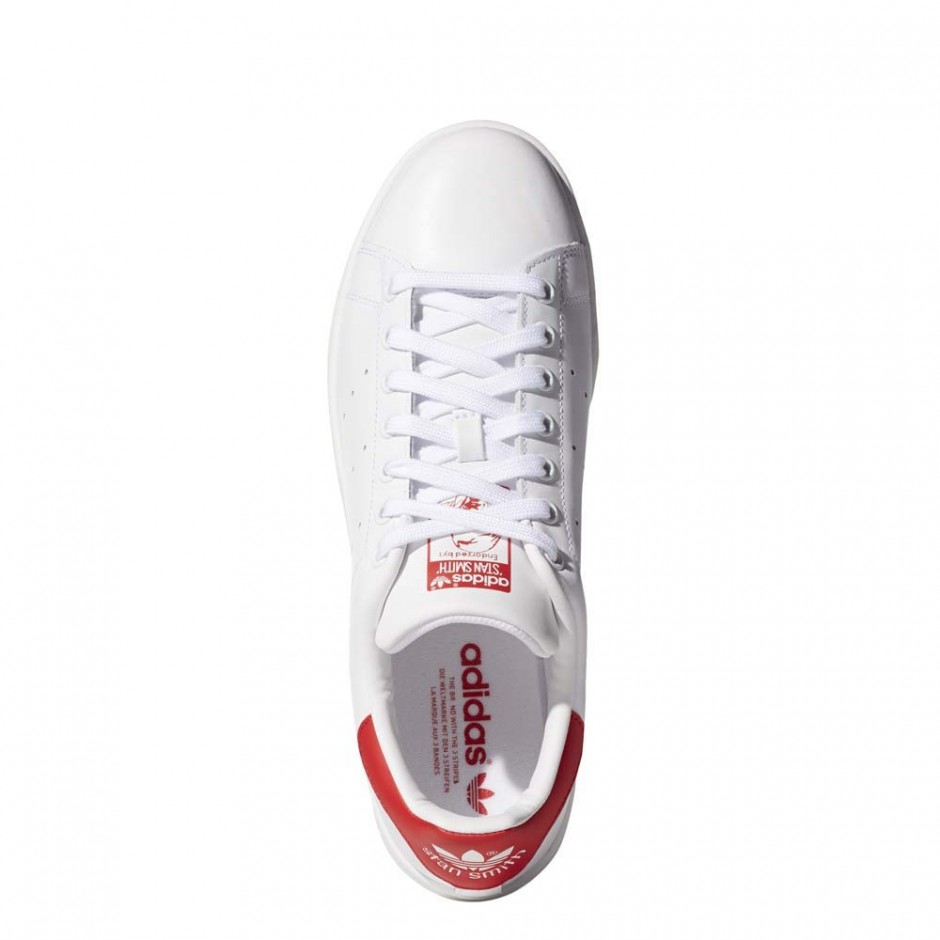 ADIDAS STAN SMITH SHOES RUNWHT/RUNWHT/COLRED