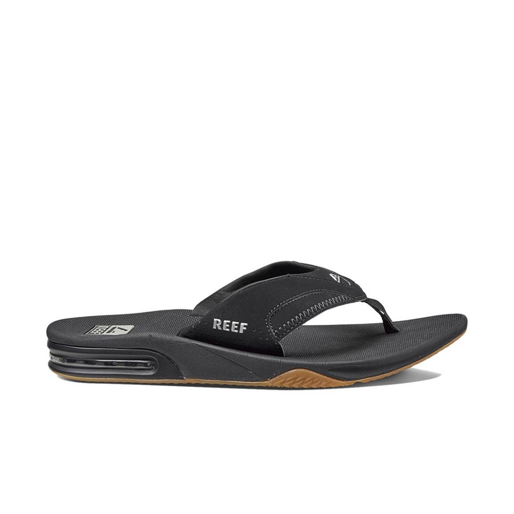 REEF FANNING FLIP FLOPS BLACK/SILVER