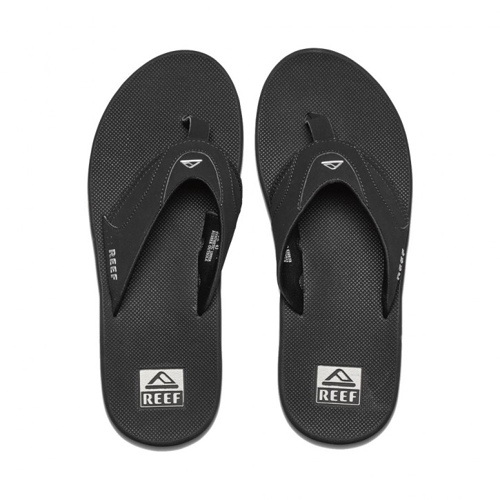 REEF FANNING FLIP FLOPS BLACK/SILVER