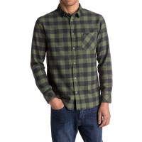 QUIKSILVER MOTHERFLY FLANNEL LS SHIRT RIFFLE GREEN
