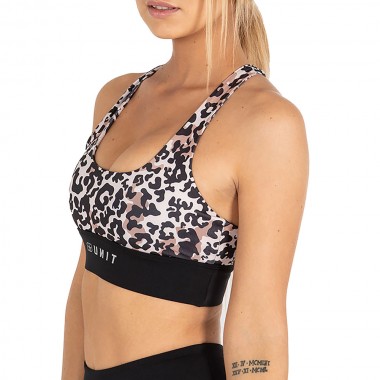 UNIT MOMENTUM ENERGY STRAP BRA LEOPARD