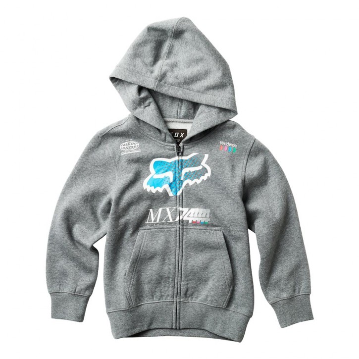 FOX YOUTH BACKDRAFTER ZIP HOODIE HEATHER GRAPHITE