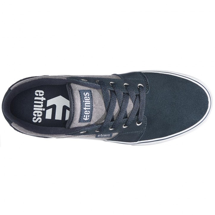 ETNIES BARGE LS SHOES NAVY/GREY/SILVER