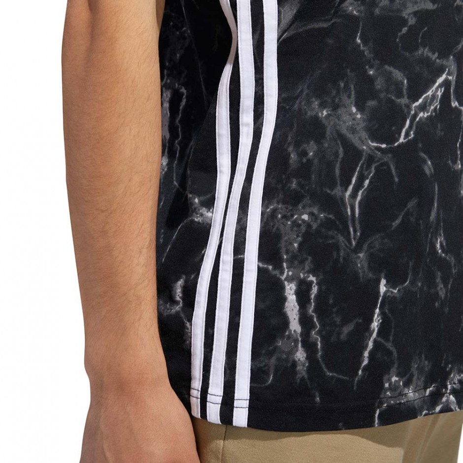 ADIDAS MARBLE STRIPE TEE BLACK/WHITE