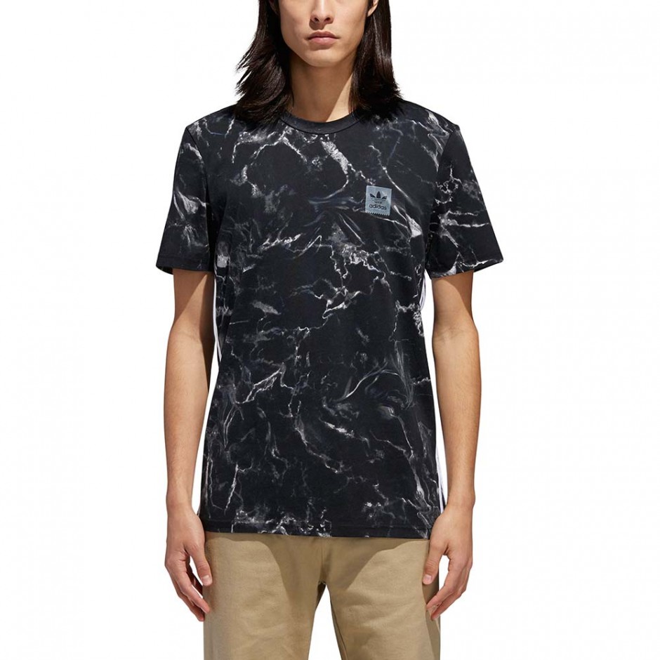 ADIDAS MARBLE STRIPE TEE BLACK/WHITE