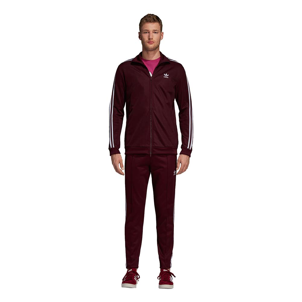 adidas beckenbauer track top maroon
