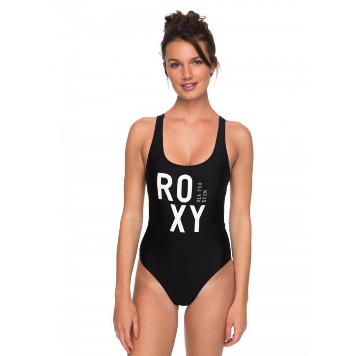 ROXY FITNESS ONE-PIECE SWIMSUIT ANTHRACITE