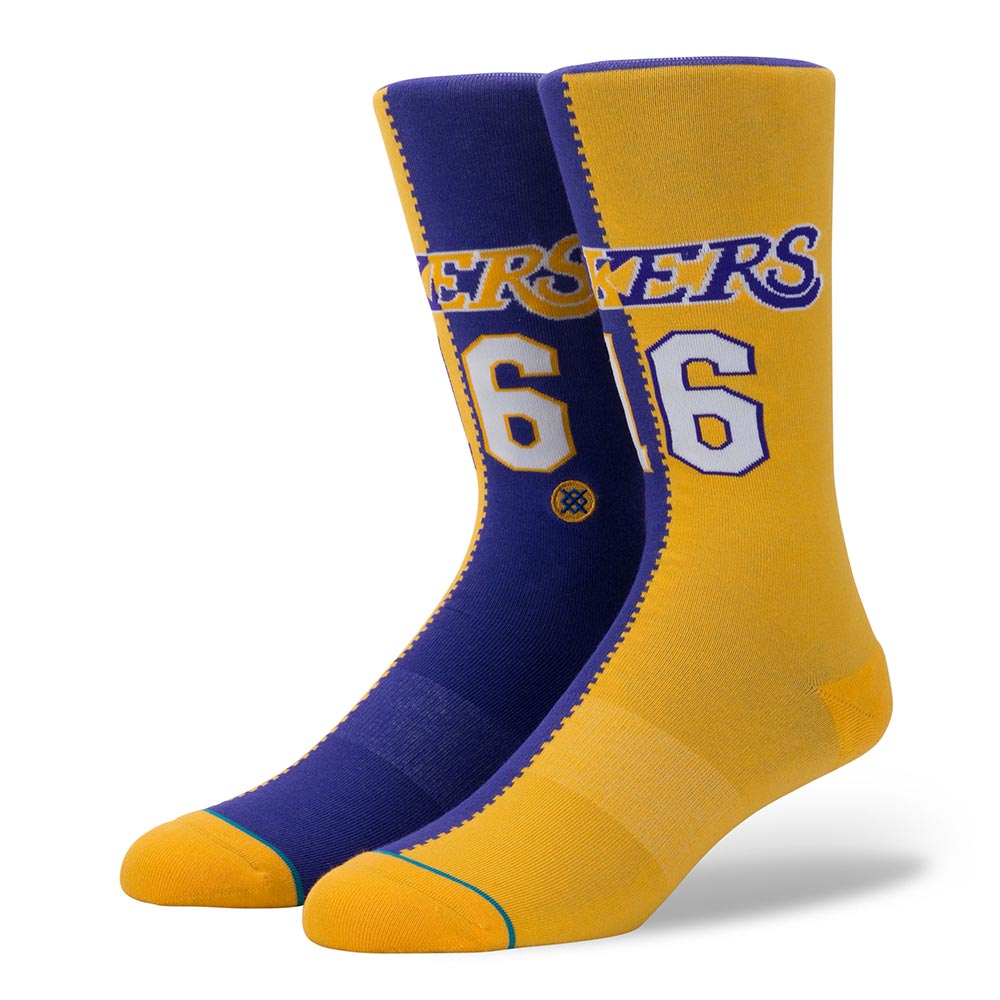Stance New Mens Lakers Split Jersey Socks Yellow BNWT 