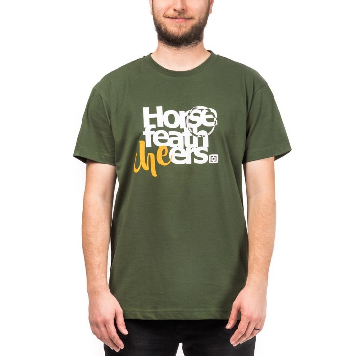 HORSEFEATHERS CHEERS T-SHIRT OLIVE