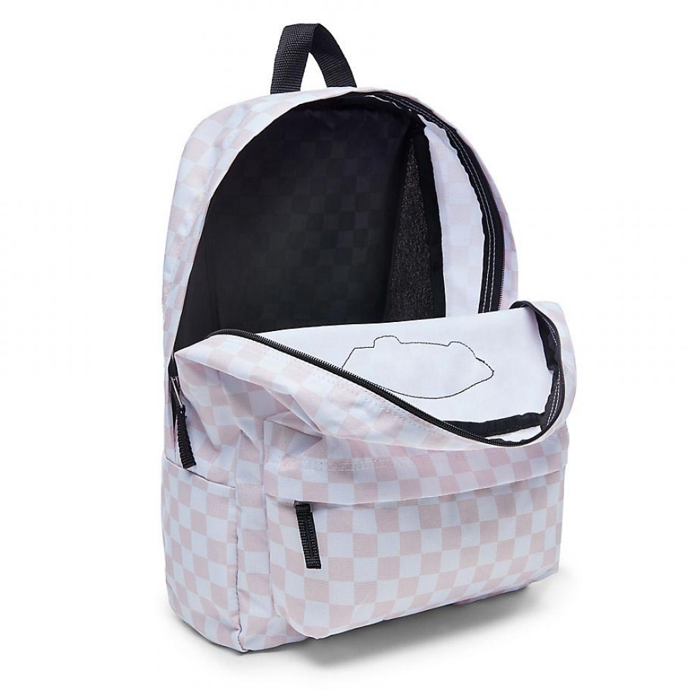 vans chalk pink checkerboard backpack