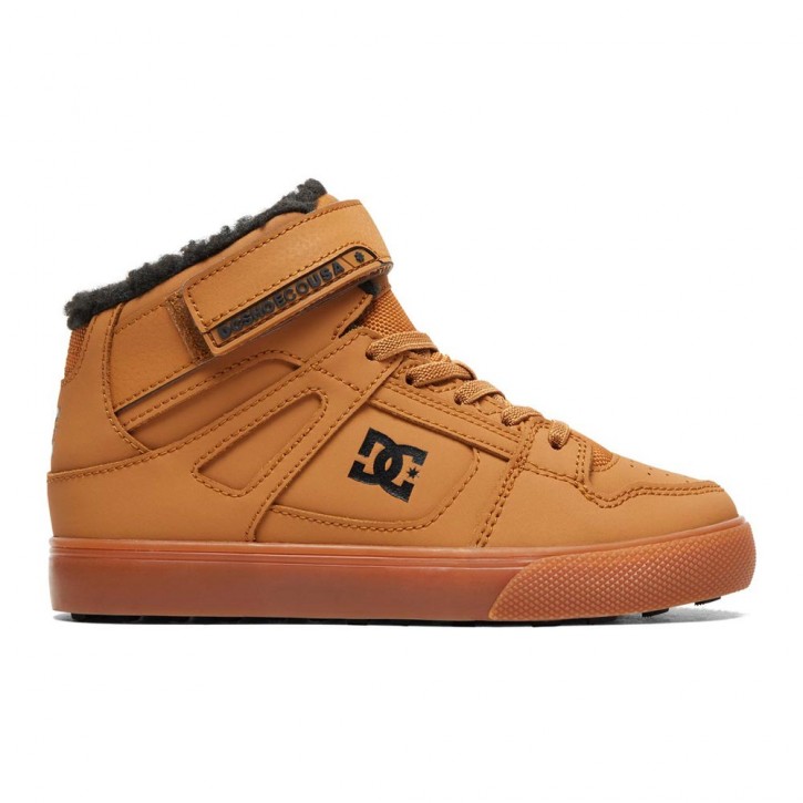 DC PURE HIGH-TOP KIDS WINTER SHOES WHEAT