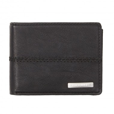 QUIKSILVER STITCHY 3 TRI-FOLD LARGE WALLET BLACK