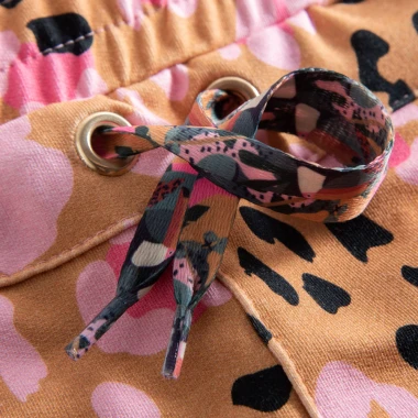 FEMI STORIES NANDU SWEATPANTS PINK BROWN LEOPARD