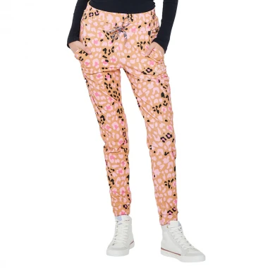 FEMI STORIES NANDU SWEATPANTS PINK BROWN LEOPARD