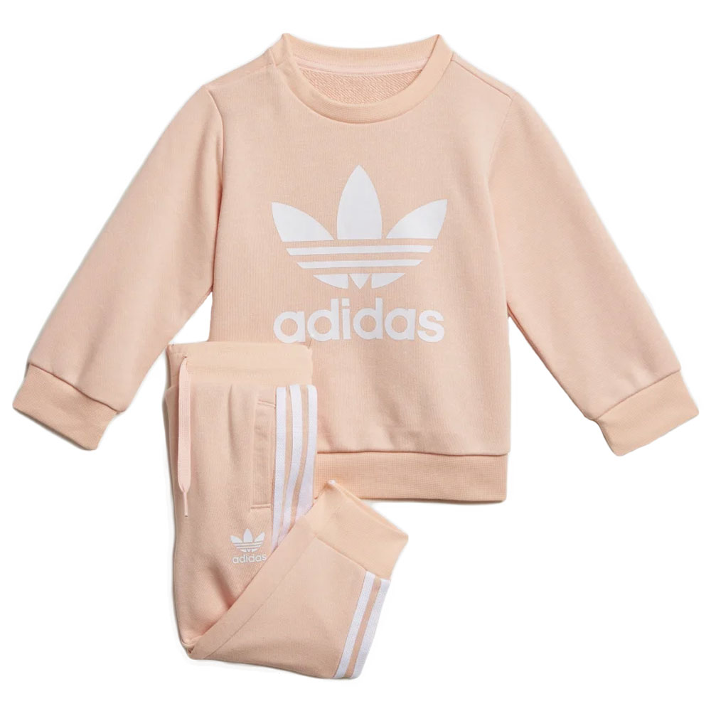 ADIDAS CREW KIDS SWEATSHIRT SET HAZCOR/WHITE