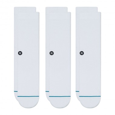 STANCE ICON 3 PACK SOCKS WHITE