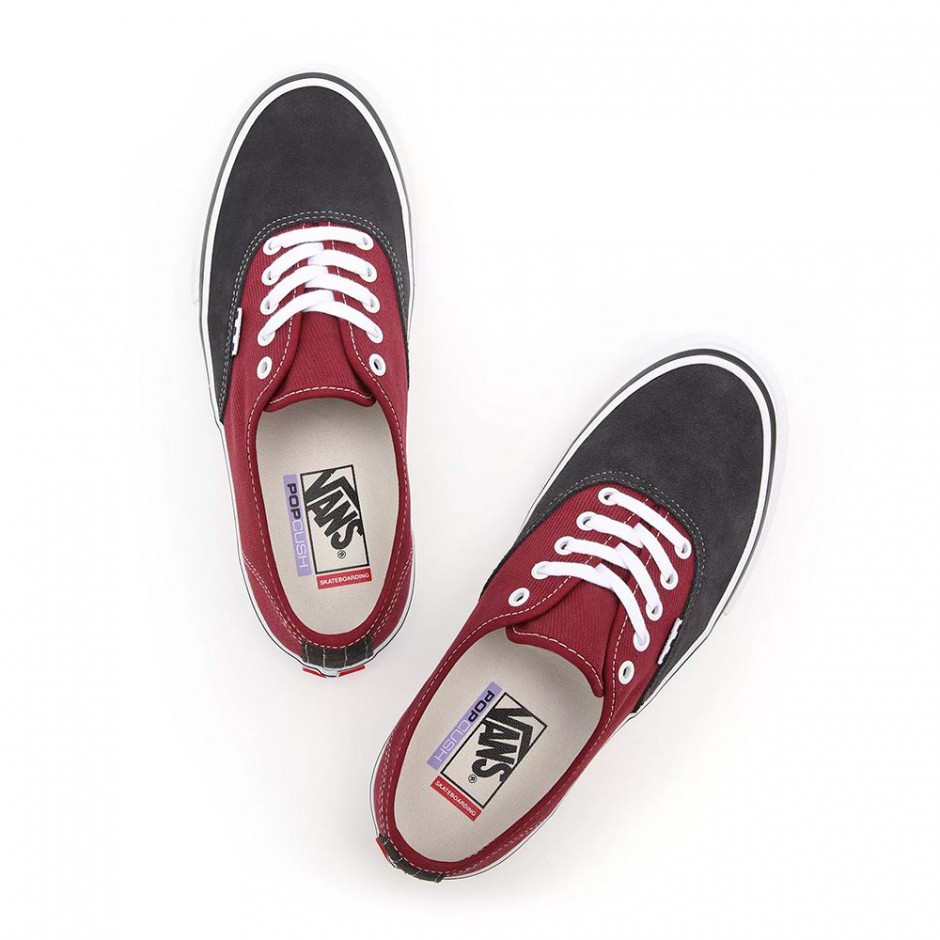 VANS SKATE AUTHENTIC SHOES ASPHALT/POMEGRANATE display picture 3