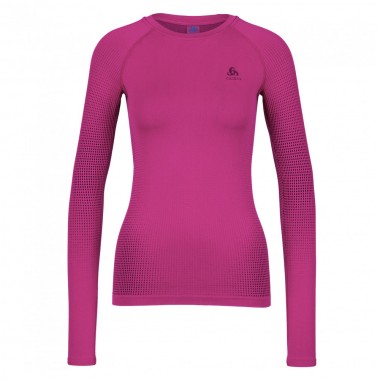ODLO PERFORMANCE WARM ECO BL W LS TOP CREW FEST FUCHSIA/BLK