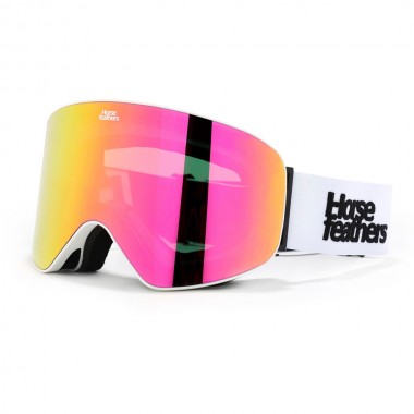 HORSEFEATHERS EDMOND SNOW GOGGLES WHITE/MIRROR PINK