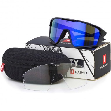 MAJESTY PRO TOUR SUNGLASSES BLACK/ULTRAVIOLET+CLEAR LENS