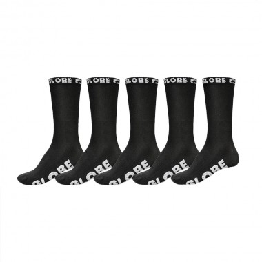 GLOBE BLACKOUT 5PK SOCKS BLACK/BLACK