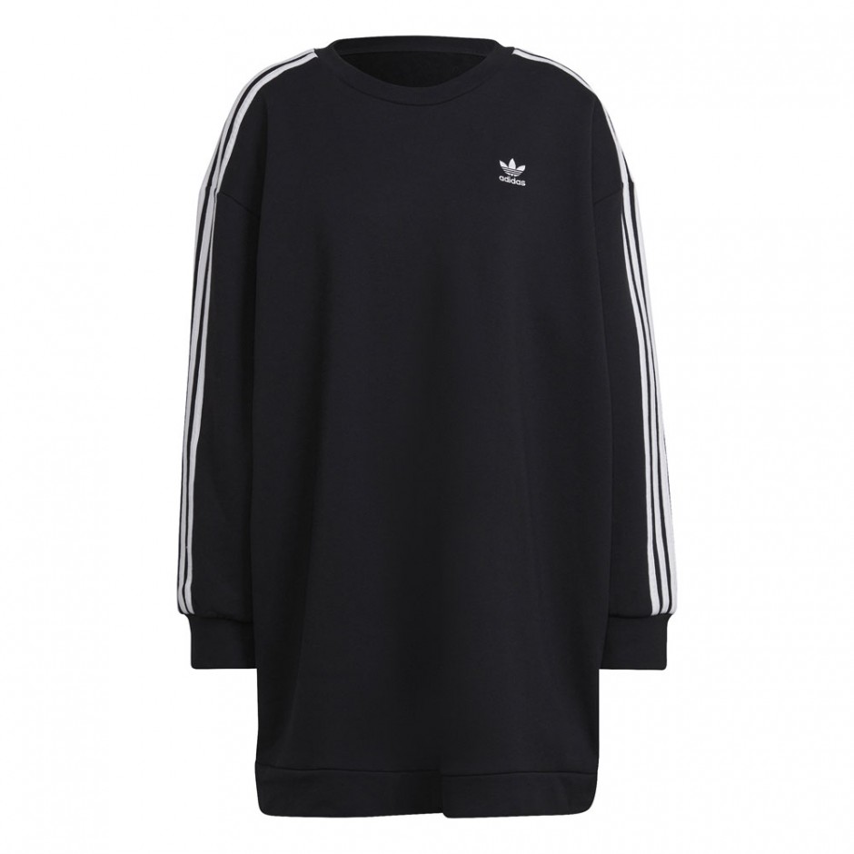 adidas long sweatshirt dress Adidas Women's Black Sweatshirt Dress Size S