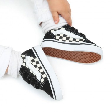 VANS OLD SKOOL V KIDS SHOES PRIMARY CHECK