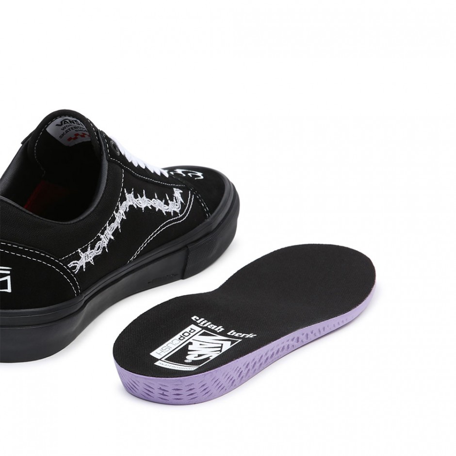 VANS SKATE OLD SKOOL ELIJAH BERLE SHOES BLACK/BLACK/WHITE