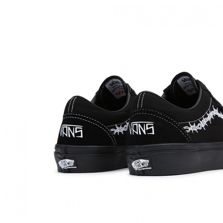 VANS SKATE OLD SKOOL ELIJAH BERLE SHOES BLACK/BLACK/WHITE