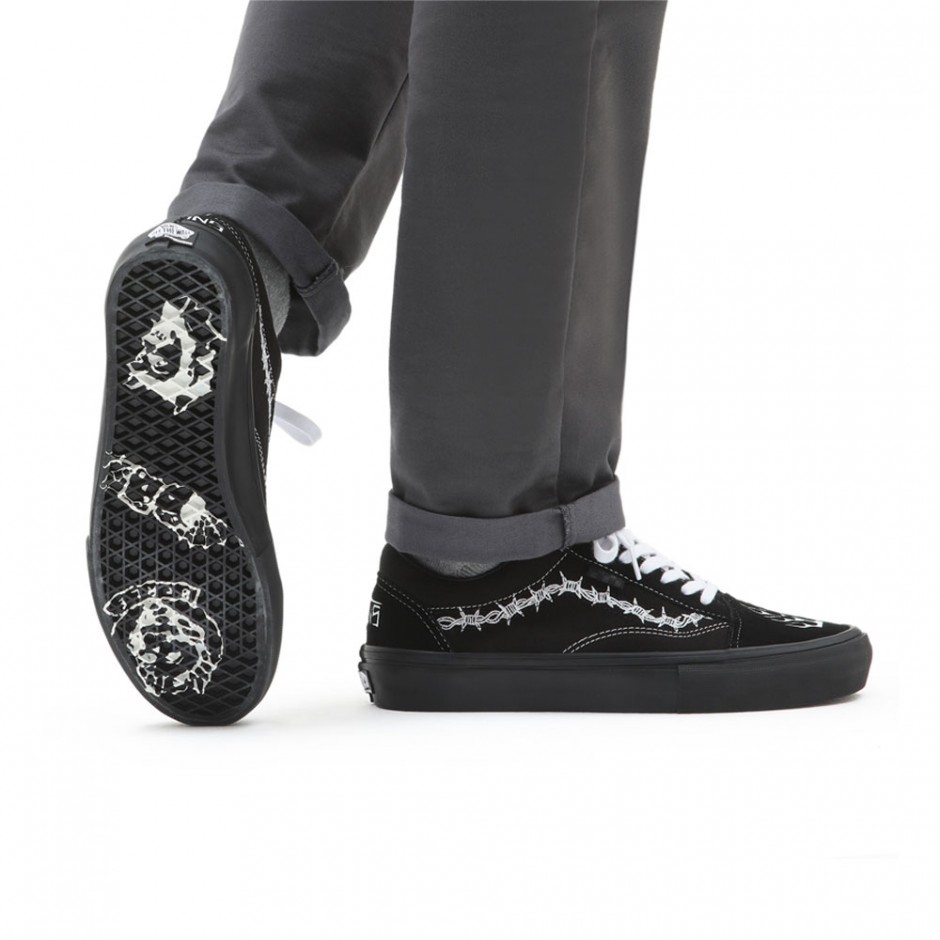 VANS SKATE OLD SKOOL ELIJAH BERLE SHOES BLACK/BLACK/WHITE