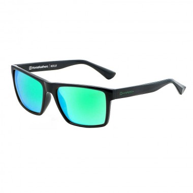 HORSEFEATHERS MERLIN SUNGLASSES GLOSS BLACK/MIRROR GREEN
