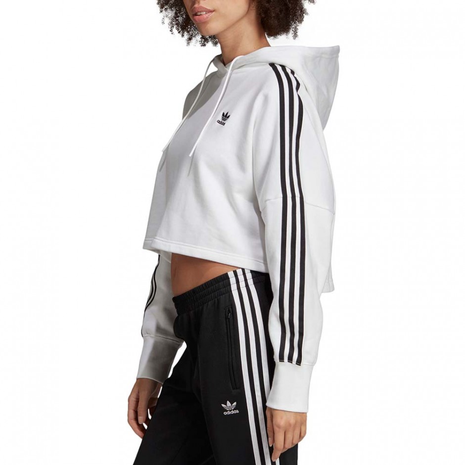 ADIDAS CROPPED HOODIE WHITE