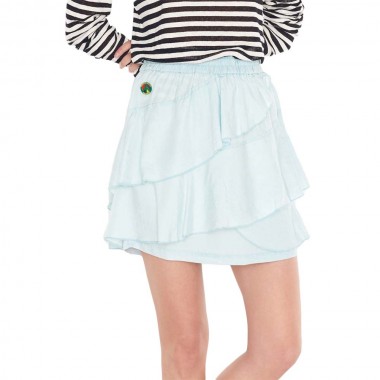 FEMI STORIES AVA MINI SKIRT LIGHT BLUE DENIM