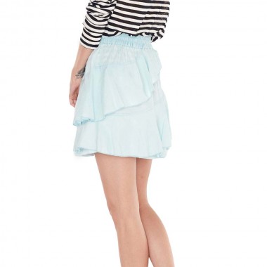 FEMI STORIES AVA MINI SKIRT LIGHT BLUE DENIM