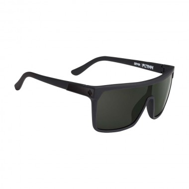 SPY FLYNN SUNGLASSES SOFT MATTE BLACK-HAPPY GRAY GREEN