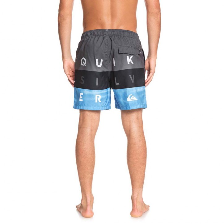 QUIKSILVER WORD BLOCK VOLLEY 17&quot BOARDSHORTS IRON GATE