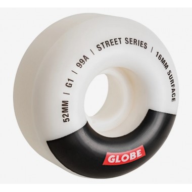 GLOBE G1 WHEELS WHITE/BLACK/BAR 52mm