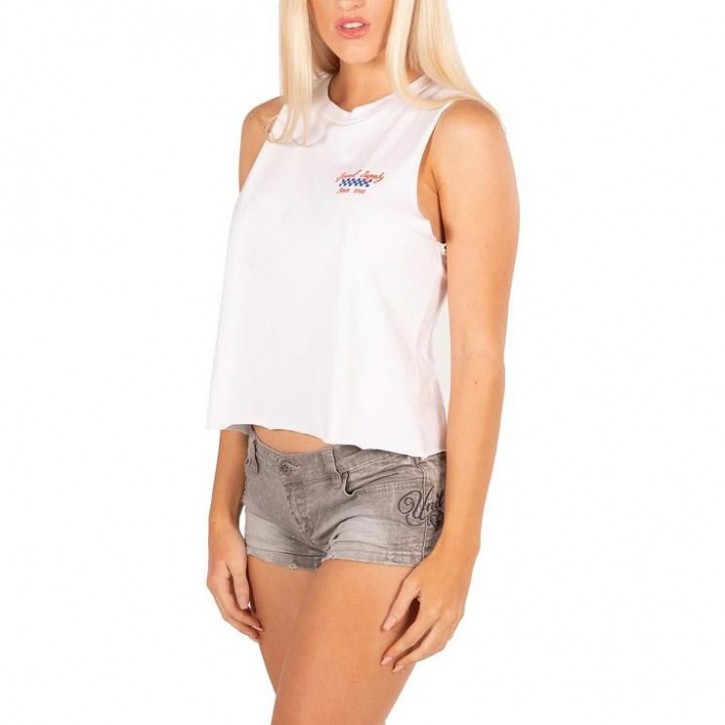 UNIT BACK UP W MUSCLE CROPPED TEE WHITE
