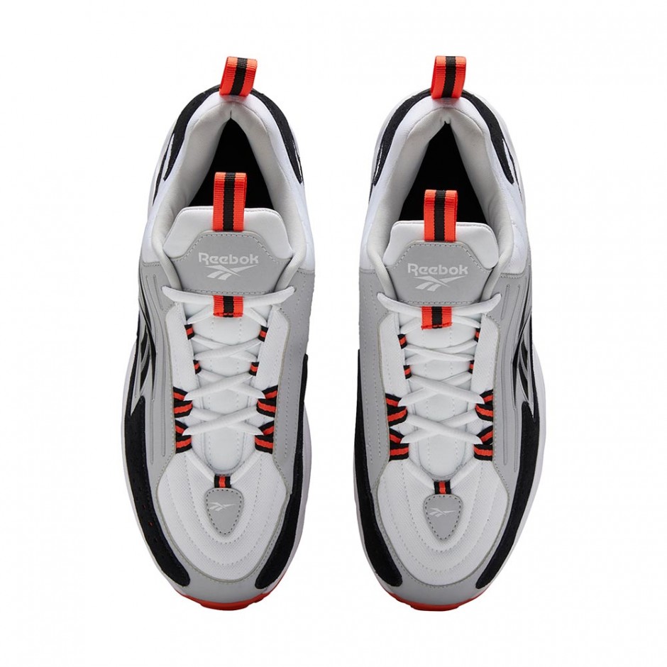 REEBOK DMX SERIES 2200 SHOES WHITE/VIVID ORANGE/PURE GREY