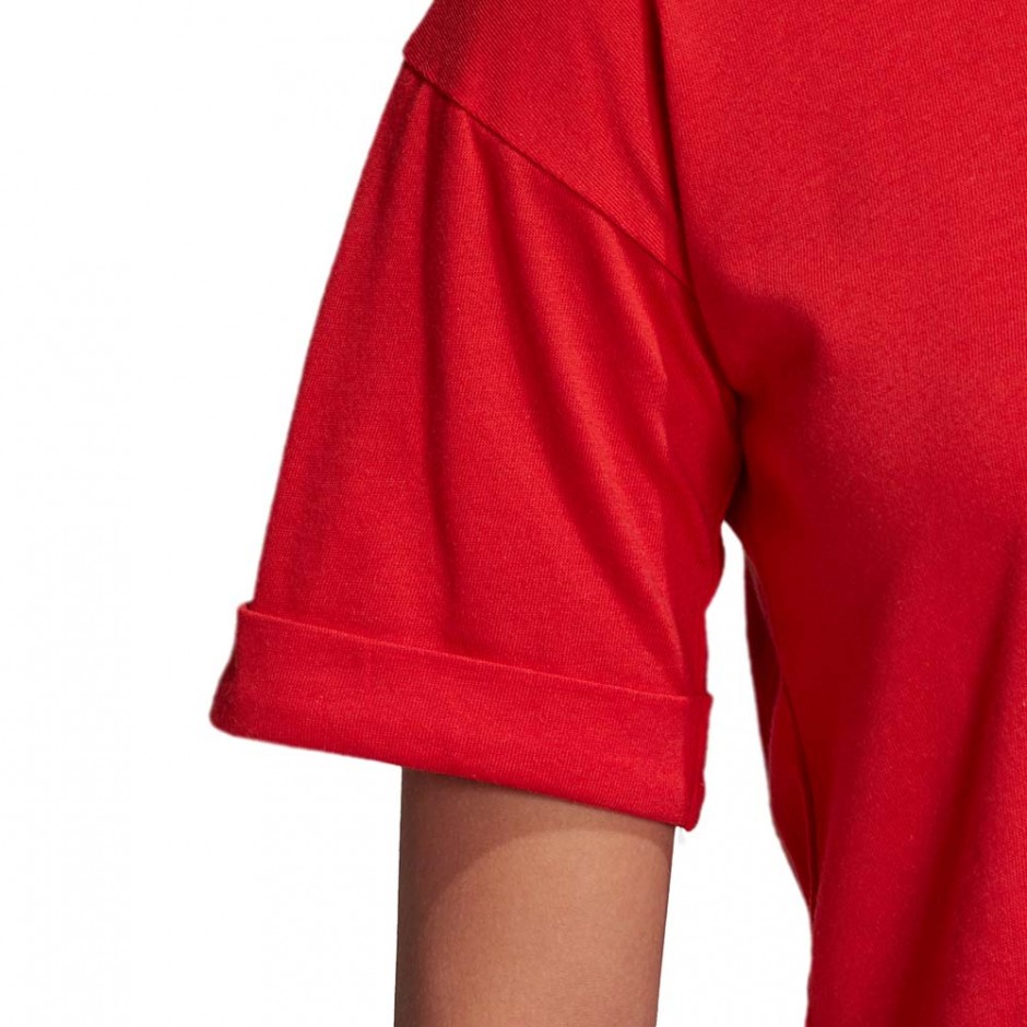 ADIDAS CROP TOP LUSH RED/WHITE