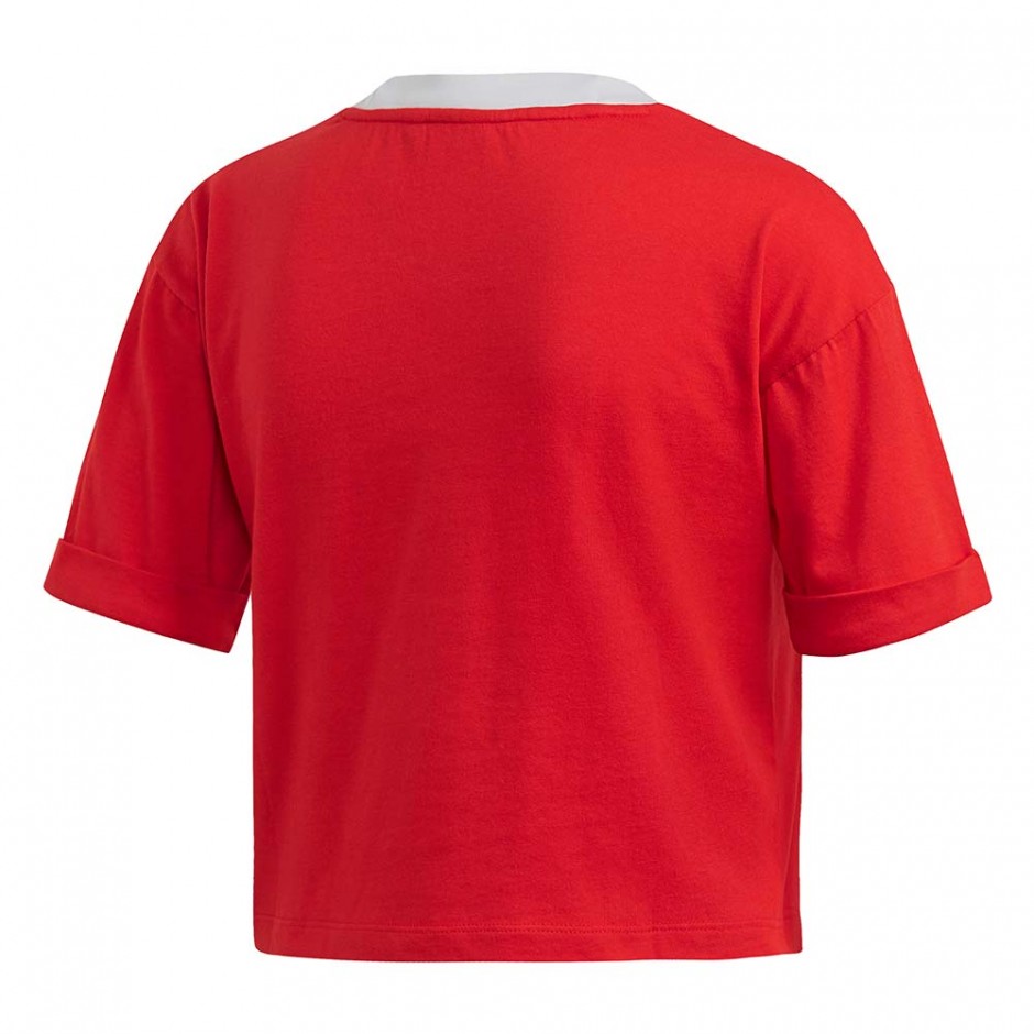 ADIDAS CROP TOP LUSH RED/WHITE