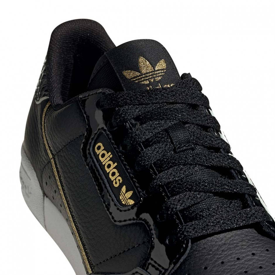 ADIDAS CONTINENTAL 80 W SHOES CBLACK/FTWWHT/GOLDMT