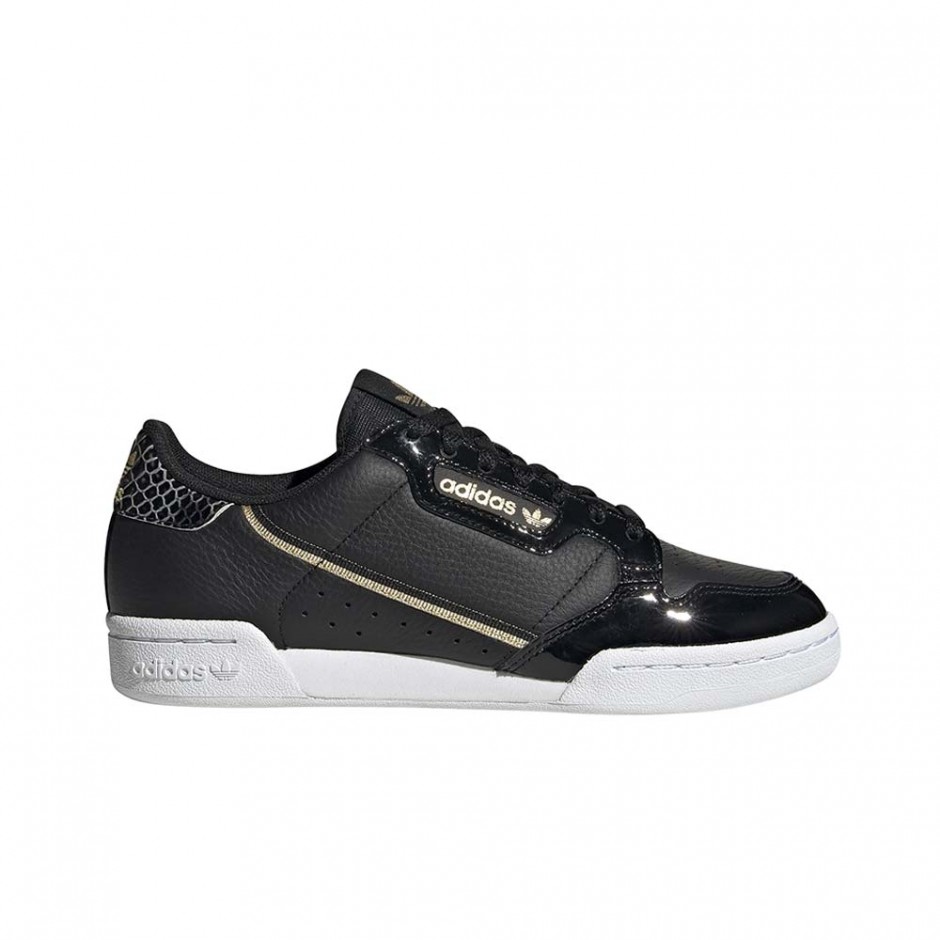 ADIDAS CONTINENTAL 80 W SHOES CBLACK/FTWWHT/GOLDMT