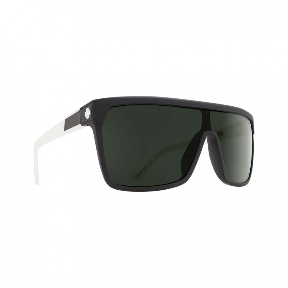 SPY FLYNN SUNGLASSES MATTE EBONY/IVORY HAPPY GRAY GREEN