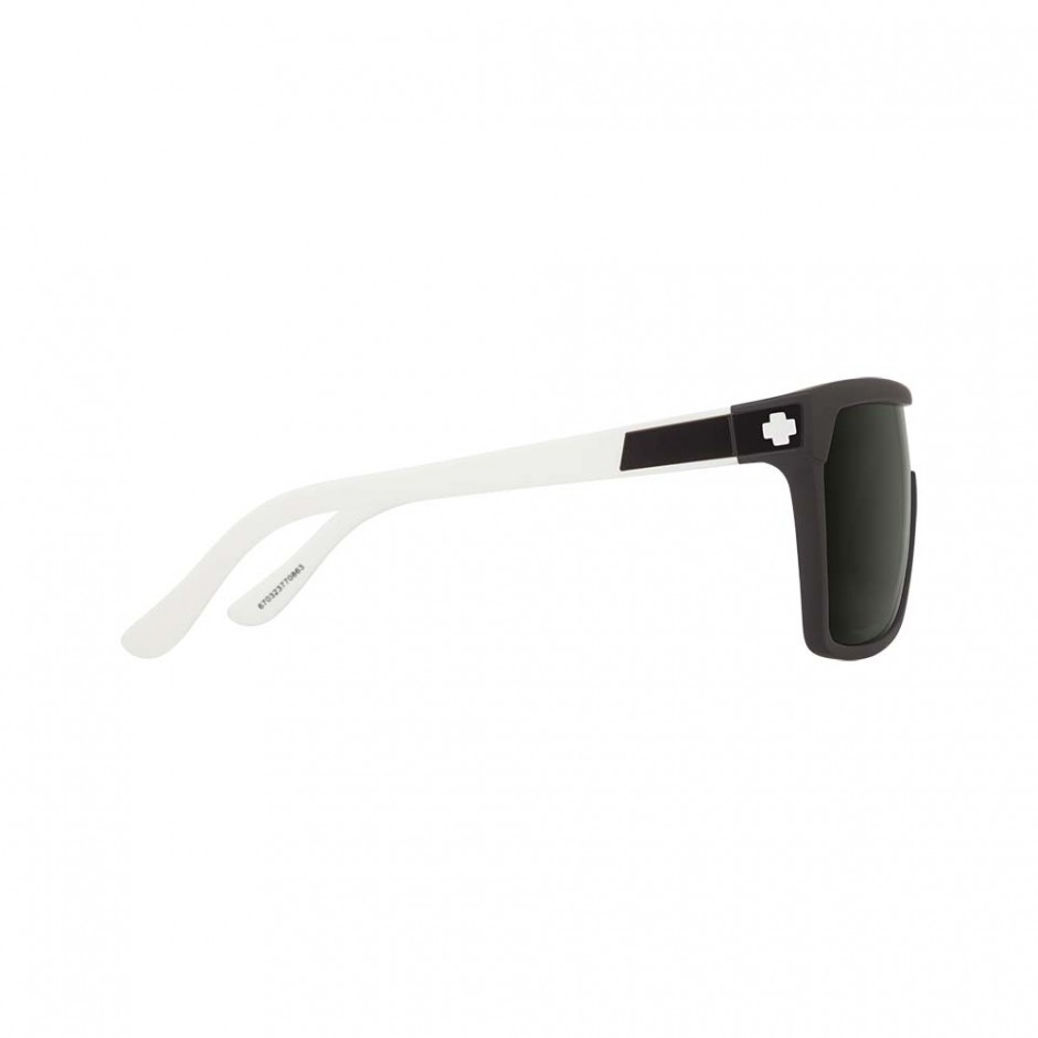 SPY FLYNN SUNGLASSES MATTE EBONY/IVORY HAPPY GRAY GREEN