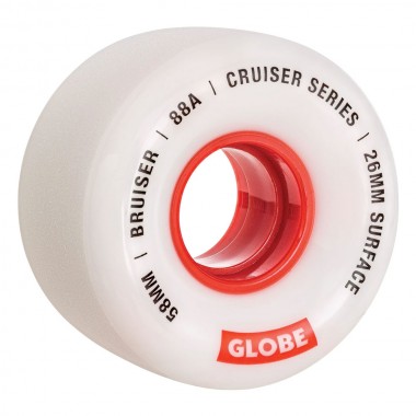 GLOBE BRUISER WHEELS WHITE/RED 58mm