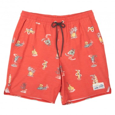 SALTY CREW ISLAND DAZE ELASTIC BOARDSHORT RED