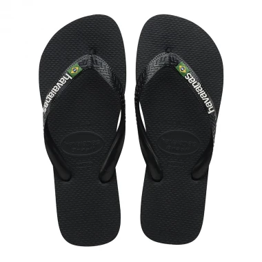 HAVAIANAS BRASIL LOGO SANDALS BLACK/BLACK