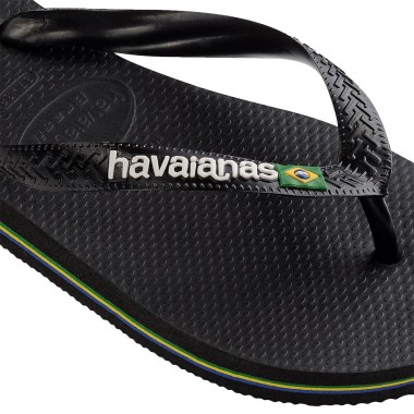HAVAIANAS BRASIL LOGO SANDALS BLACK/BLACK
